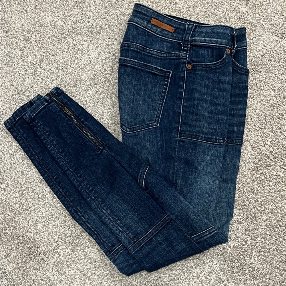 Pilcro Dark Blue Straight Leg Jeans
